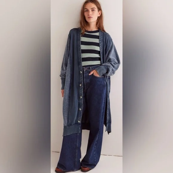 Free People We The Free Dreamy Blue Cardi - Picture 4 of 9